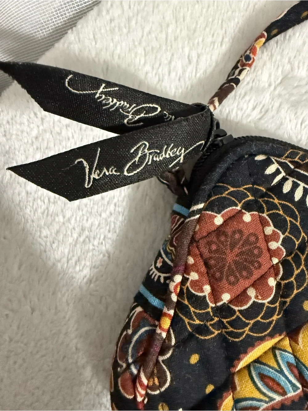 Vera Bradley Black Floral Quilted Wristlet